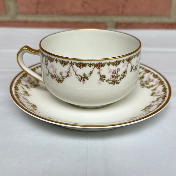 Limoges Dining Limoge Tea Cup And Saucer Set Porcelain Hand Painted